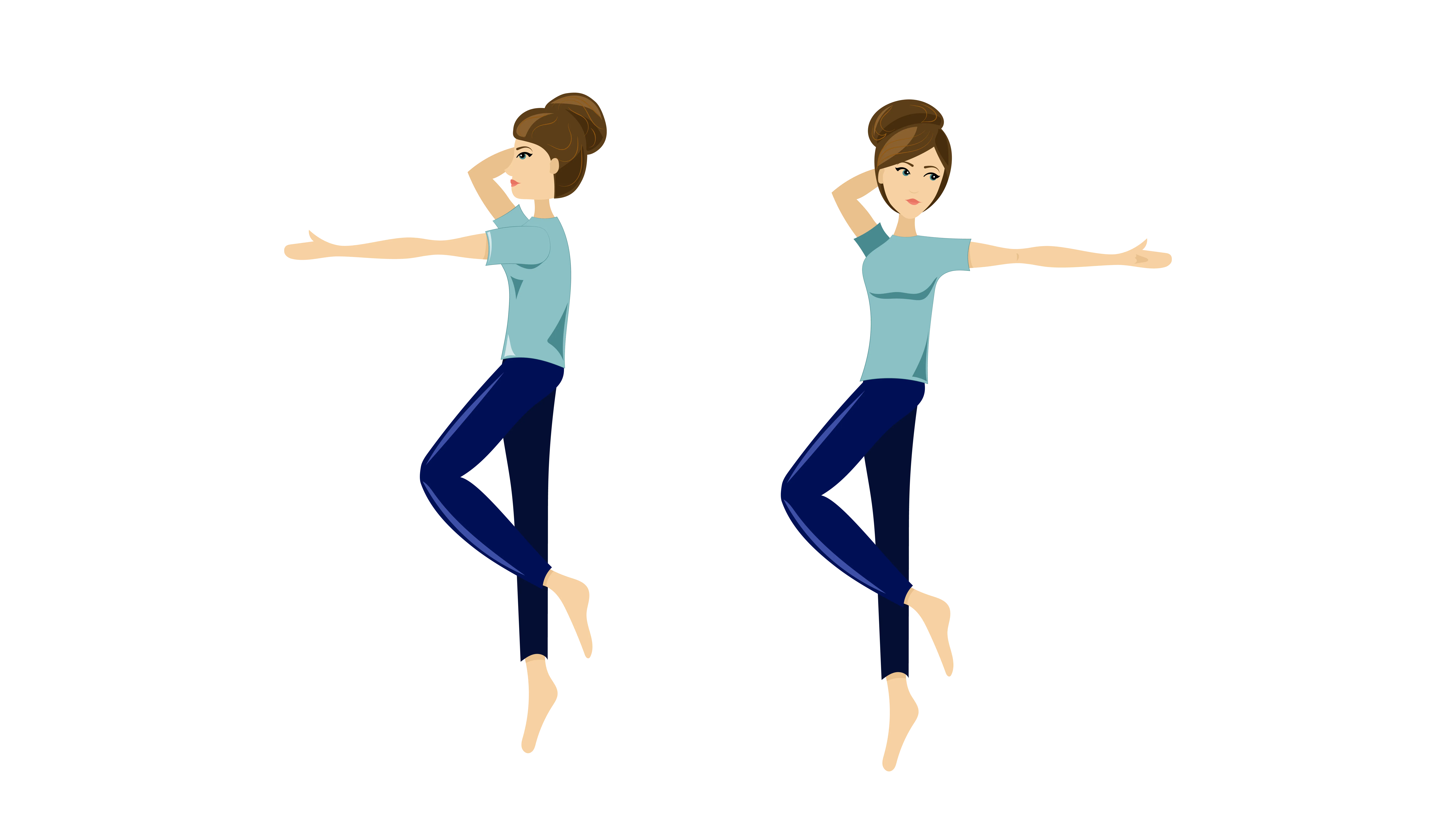 Lateral rotation of the upper body