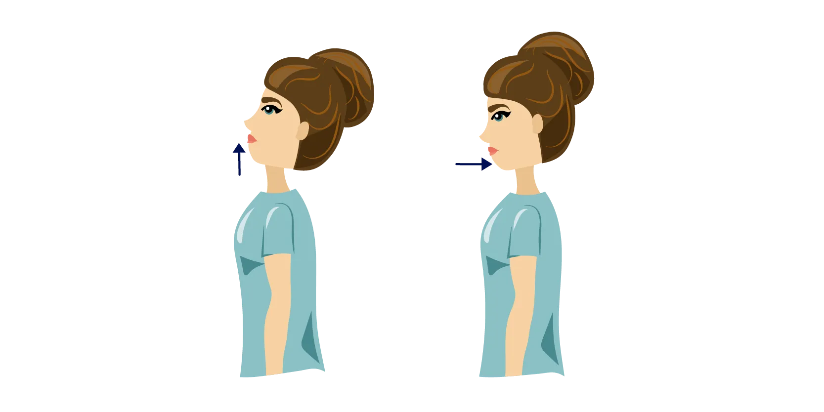 Double chin exercise looking up